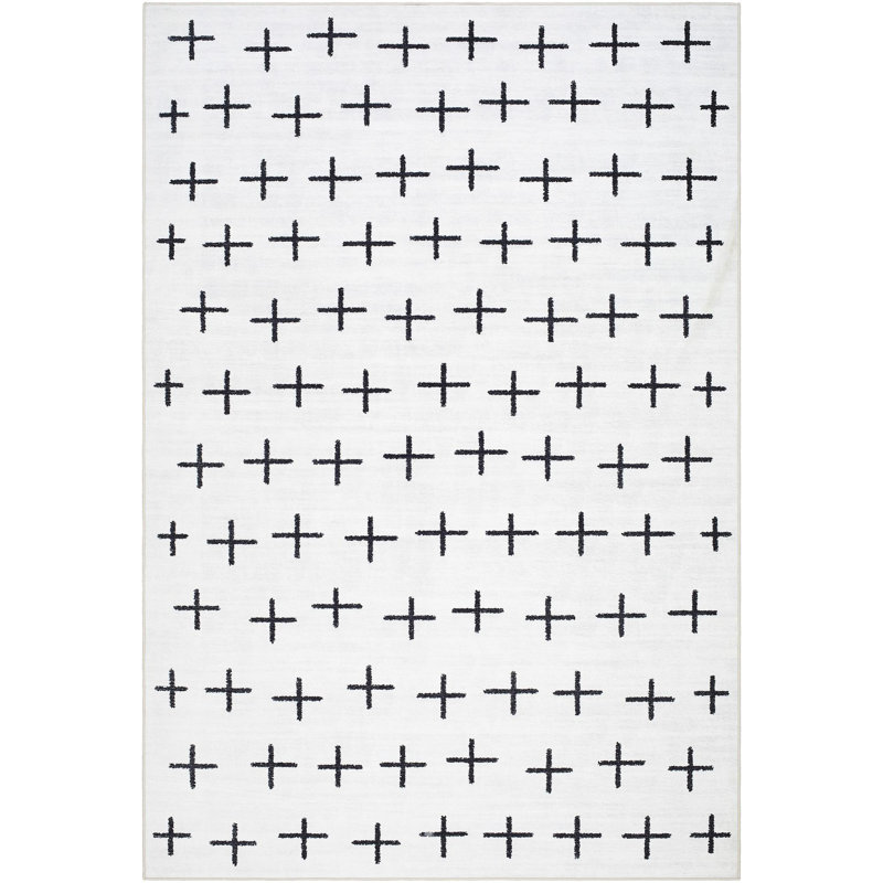 Lympsham Off-White Machine Washable Area Rug, Rectangle 2' x 2'11"