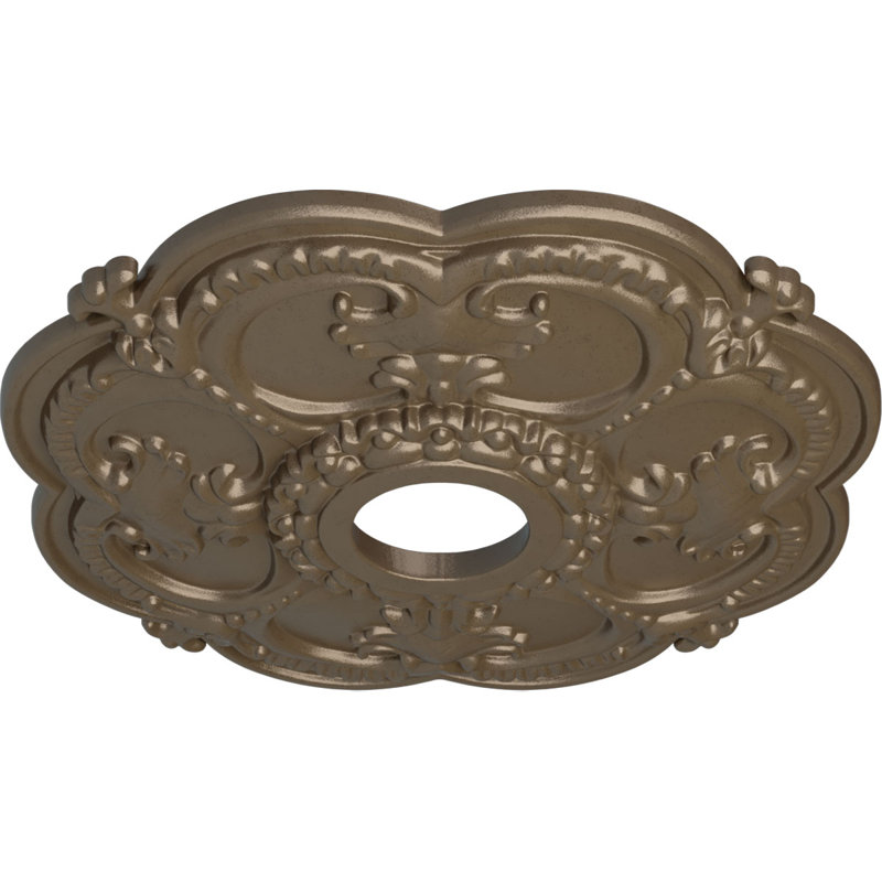 Médaillon de plafond l 3,5 po x P 3,5 po Rotherham, Argent chaleureux