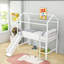Lit mezzanine simple en métal avec glissoire et tableau d'écriture-997284285