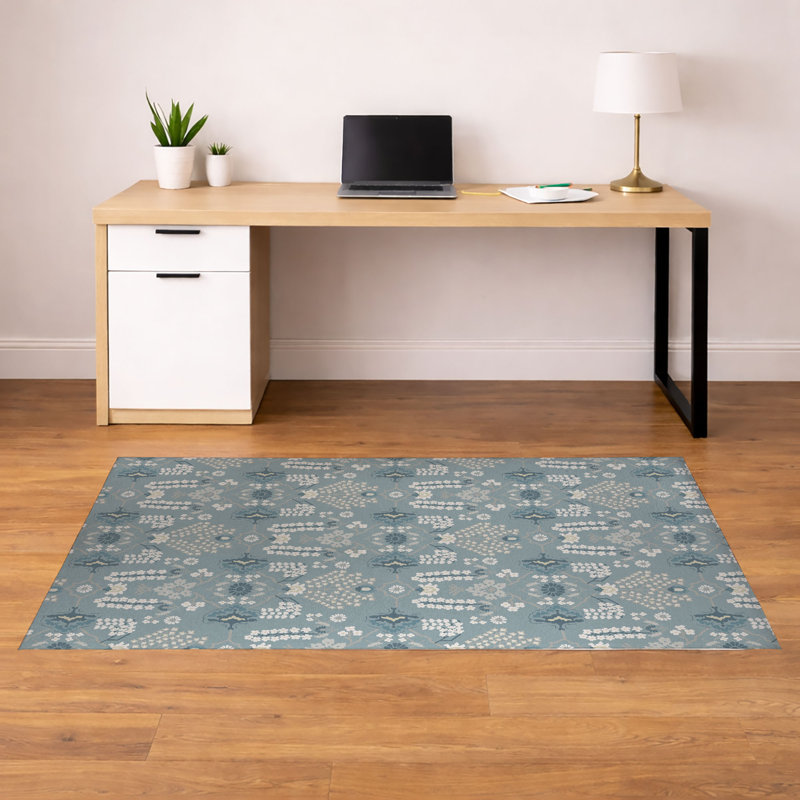 Tapis de bureau léger Zoey, L 48 po x P 72 po, Bleu