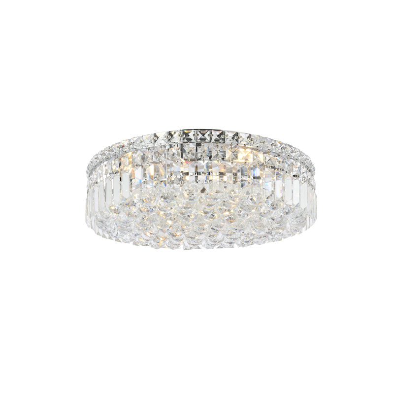 Mekhi Flush Mount, Chrome, 6 Lights, 5.5" H x 20" W x 20" D
