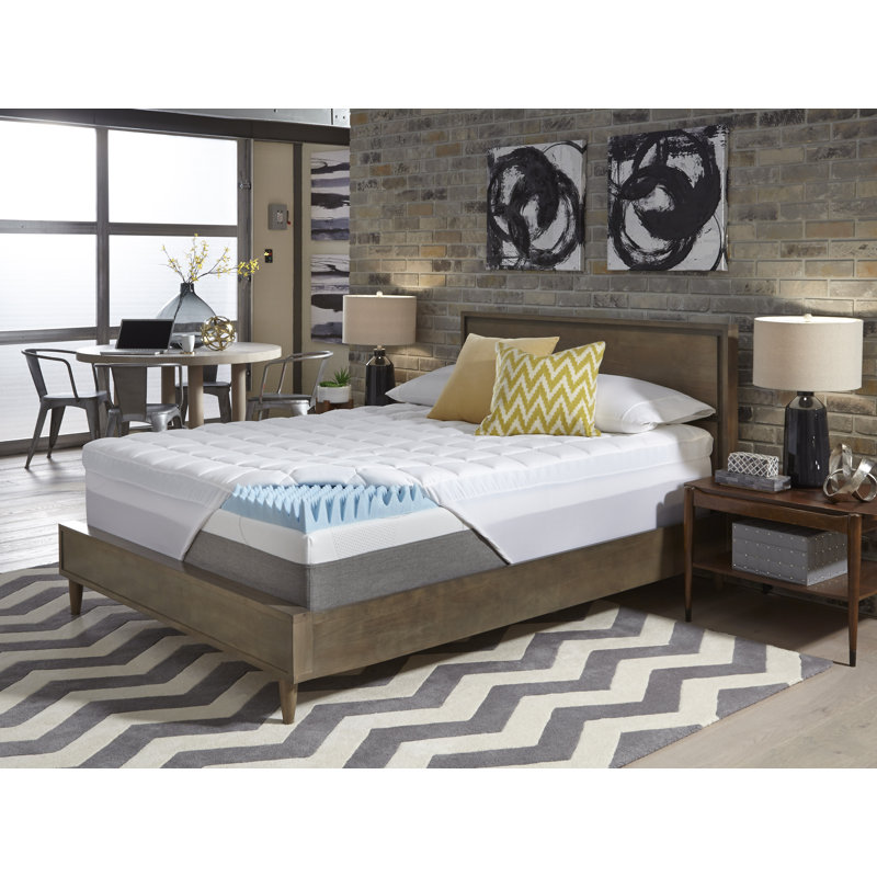 Slumber Solutions Reversible Gel Memory Foam and Fiber 2-Piece Topper, Twin, 5.5"