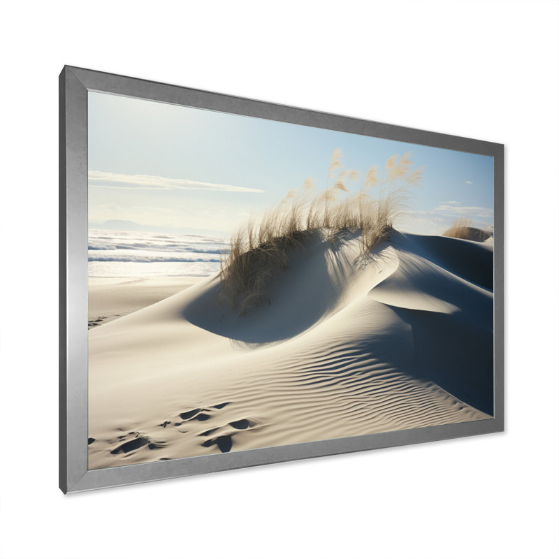 «Beach Grass Sunkissed Sands II», reproduction sur toile encadrée, H 24 po x l 32 po x P 1 po, Cadre simple argenté