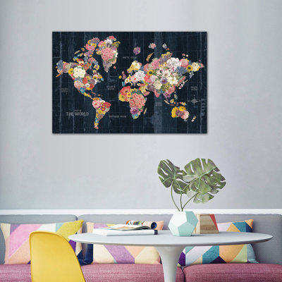 " Botanical Floral Map Words " by Wild Apple Portfolio