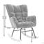 Chaise berçante rembourrée en velours Mid Century
