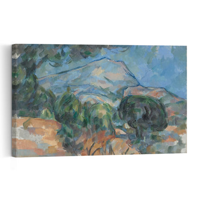 Montagne Sainte-Victoire surplombant la route du Tholonet, vers 1904. Estampe murale abstraite contemporaine représentant un paysage de montagne.