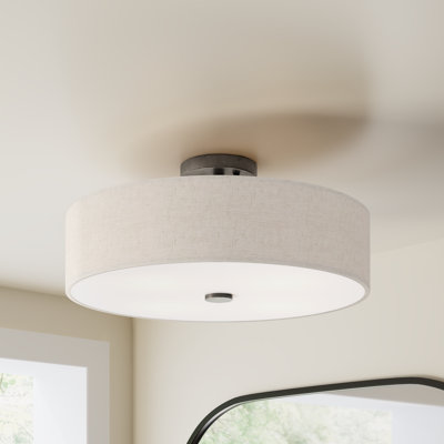 Flaire Linen Blend Semi Flush Mount