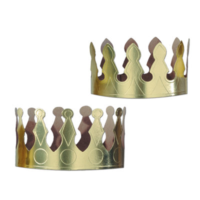 Gold Foil Crowns - 4" - Pack of 72