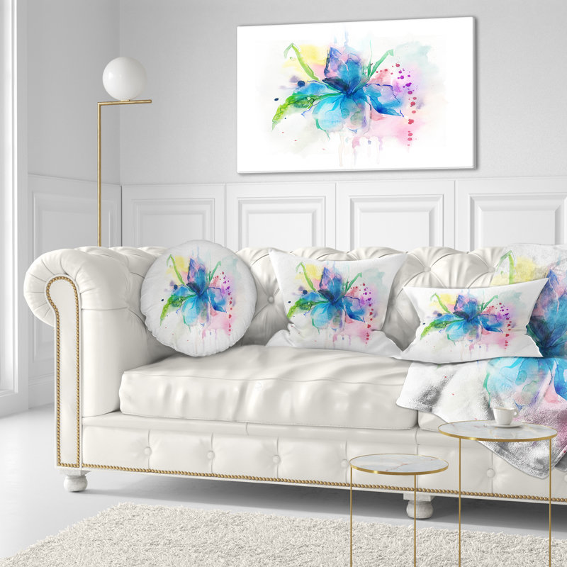 Coussin lombaire d’art à motif aquarelle animal iris