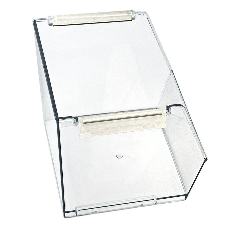 Azar Displays Small Clear Stackable Bin, 4-pack