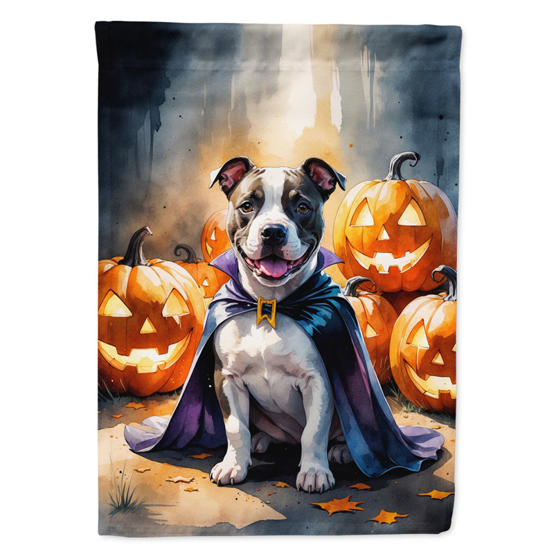 Drapeau de jardin chiot Halloween, Pit Bull Terrier