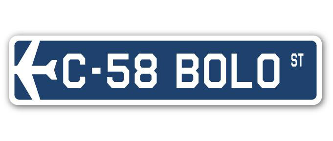 Plaque de rue militaire en aluminium Bickel C-58 Bolo Air Force, H 8 po x l 36 po x P 1 po