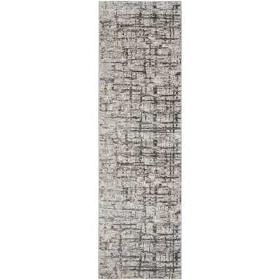 Tapis gris à motif abstrait Rush