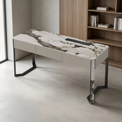 Stone Stainless Steel Writing Desk