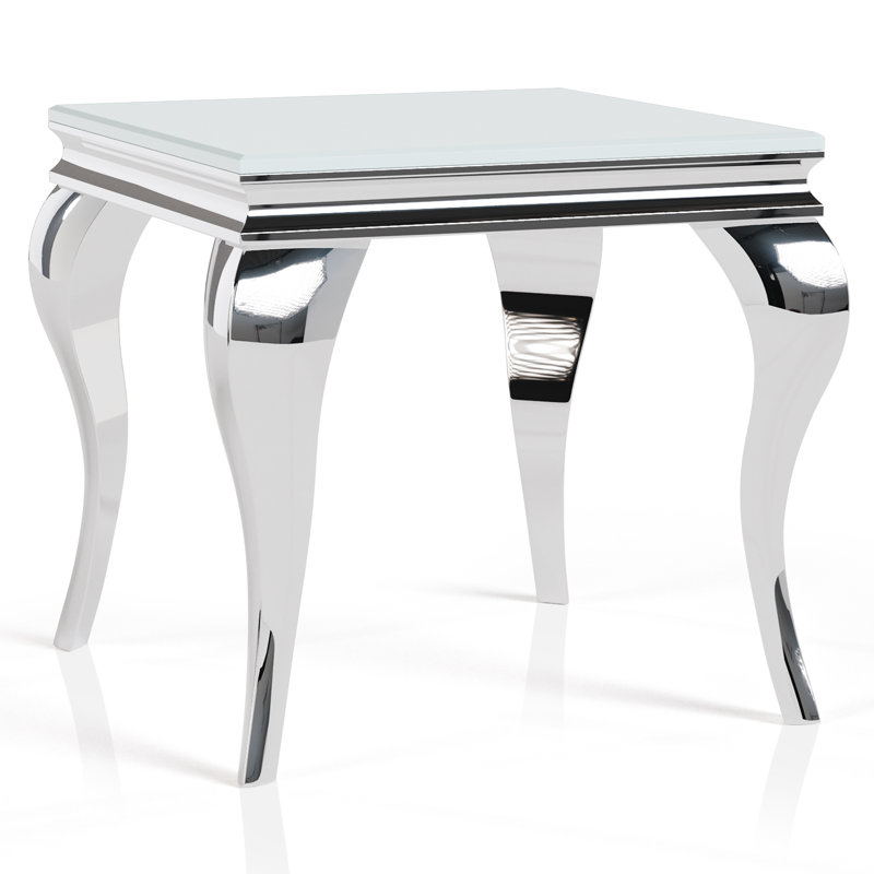 Mehseti Coffee Table Set, White, 2 Pcs: Coffee Table, End Table