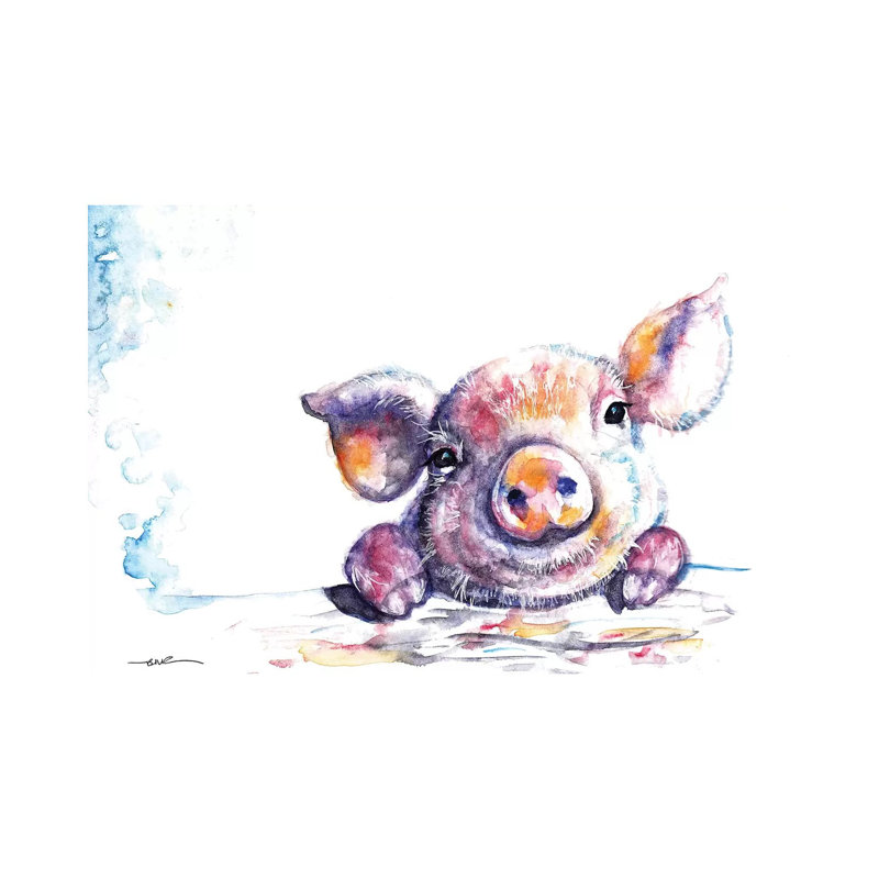 This Little Piggy 1 Piece Painting on Canvas, 30.48 cm H x 45.72 cm W, Wrapped Canvas