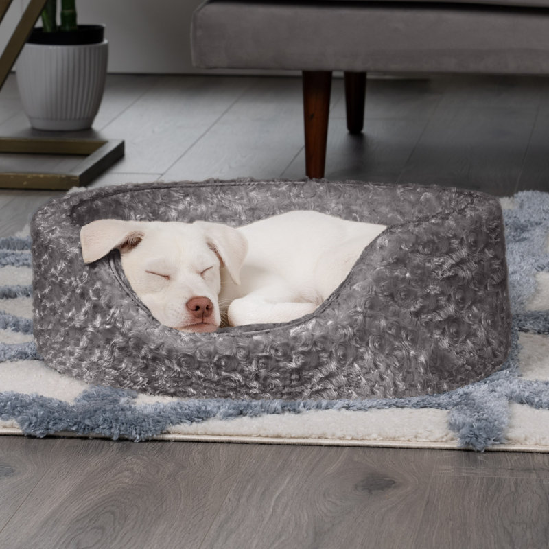 Ultra Plush Oval Donut Dog Bed, Small (19" W x 15" D), Gray