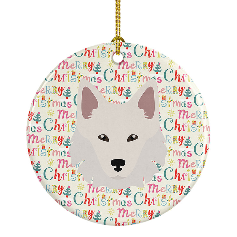 Ornement suspendu danois Spitz Merry Christmas