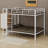 Metal Bunk Bed With Storage Mesh Shelves, Clothes Hooks Led Light Space Saving-450653943