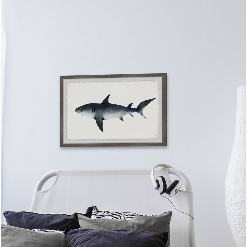 Sandie 'Big Shark' Framed Print, 8" H x 12" W x 1.5" D