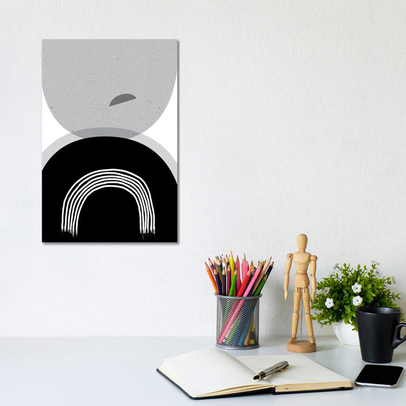Black Grey Minimalist II by Urban Epiphany - Gallery-Wrapped Canvas Giclée on Canvas, No Frame, 20.32 cm H x 30.48 cm W