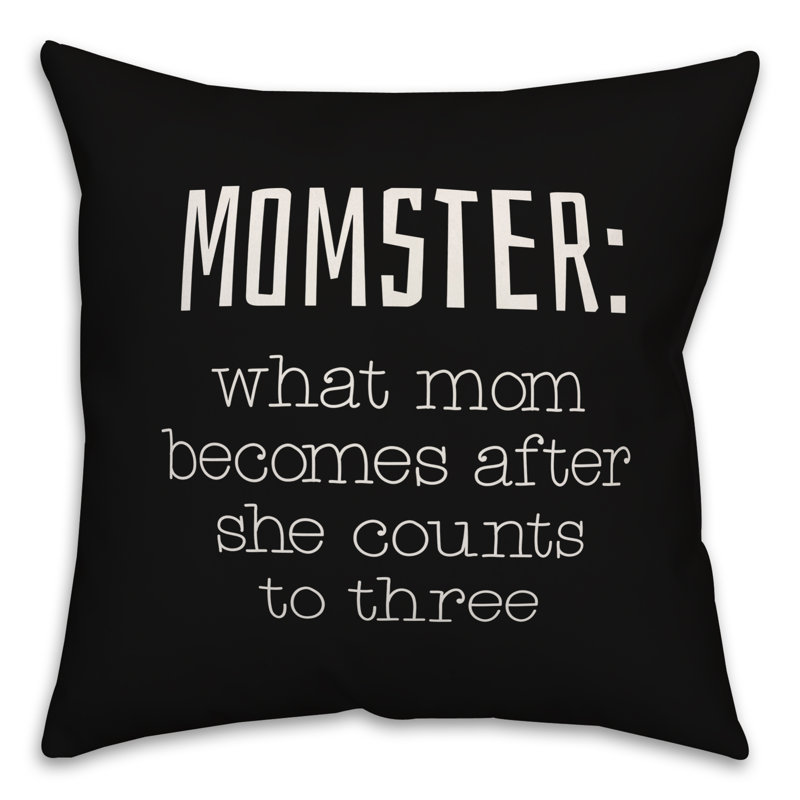  Coussin décoratif Momster, 16 po x 1 po, Polyester / Bourre en polyester