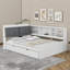 Lit plateforme double avec lit gigogne, tablettes et tête de lit-869368593