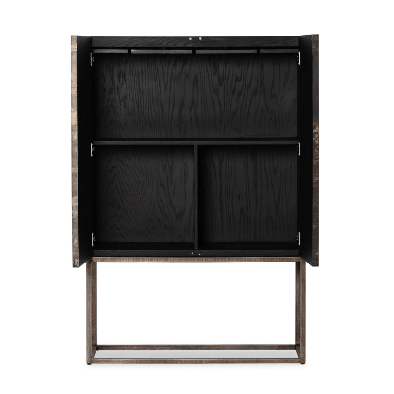 Roman Bar Cabinet, Antiqued Brass Aluminum
