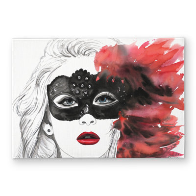 Masked Ball Red Romantic Door Mat - Indoor Outdoor Decor