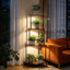4 Tier Corner Plant Stand with LED Grow Light Indoor Vertical Plant Rack Flower Shelf for Living Room