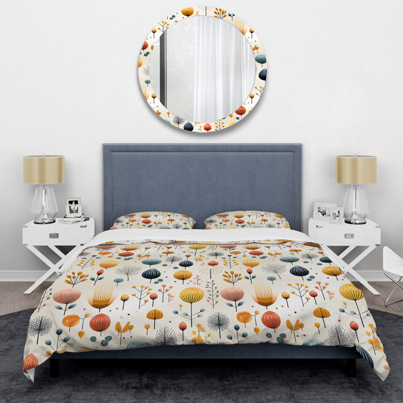 Ensemble de housse de couette Mcm Scandinavian Harmony - Midcentury, Housse de couette simple + 1 taie décorative stan