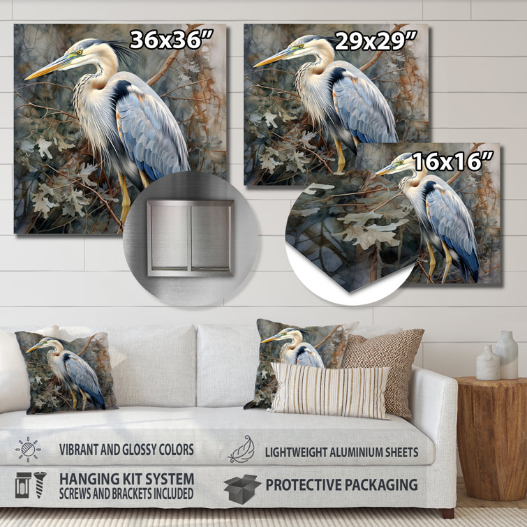 August Grove® Graceful Heron Waterbird I On Metal Print - Wayfair Canada