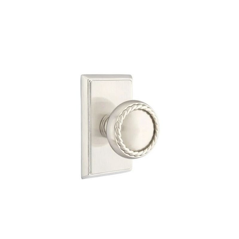 Ensemble de mortaise intérieure Emtek Passage avec rosette et bouton de corde (LH)