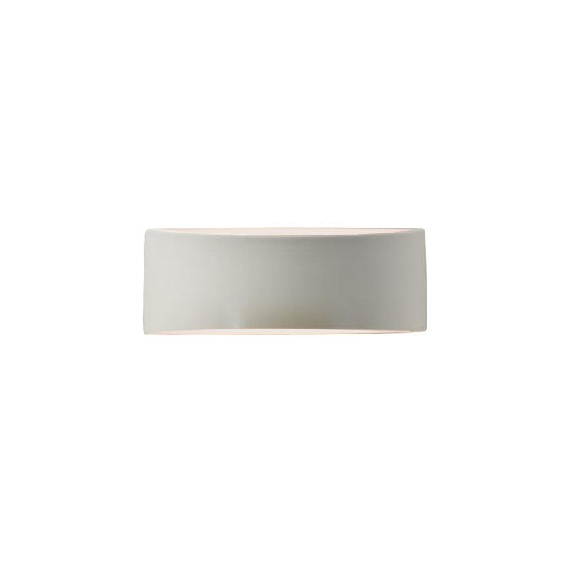 Applique murale en céramique Beda, H 5 po x l 13 po x P 4 po, DEL (intégrée), Blanc mat