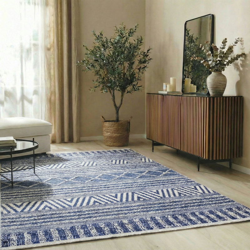 Tapis à motif géométrique marocain Thambiah, Tapis de couloir 3 pi 4 po x 9 pi 11 po