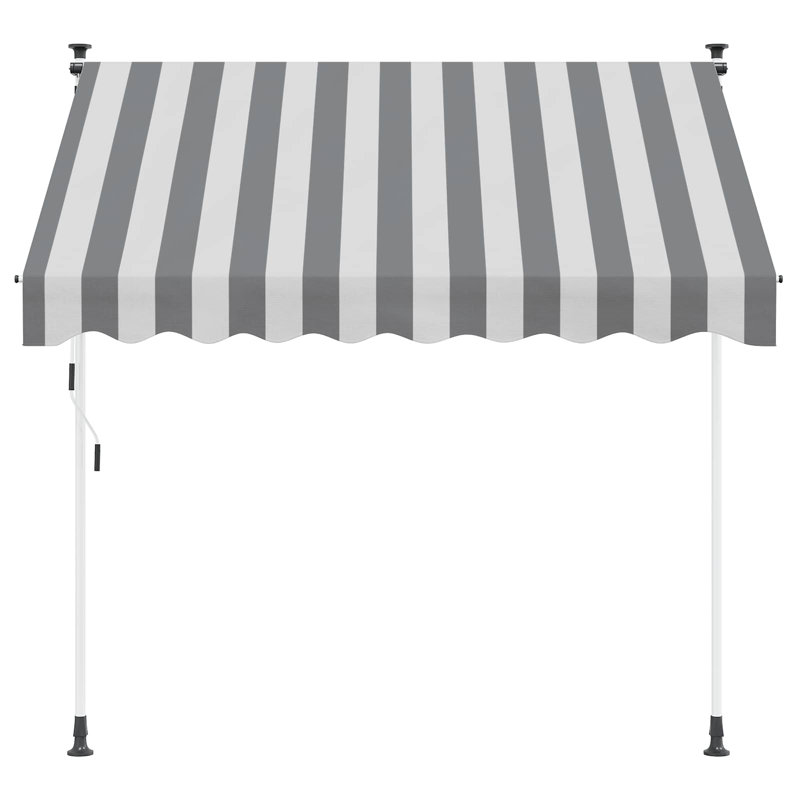 VidaXL Retractable, White/Anthracite Striped, 300cm H x 200cm W x 115cm D