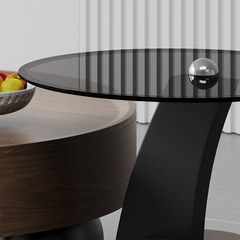 Creative round coffee table set, 13.4" H x 35.4" L x 35.4" W