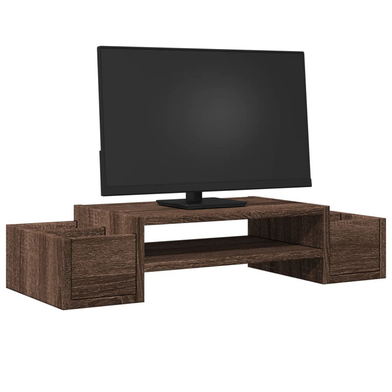 Shirika Manufactured Wood Monitor Stand, Brown Oak