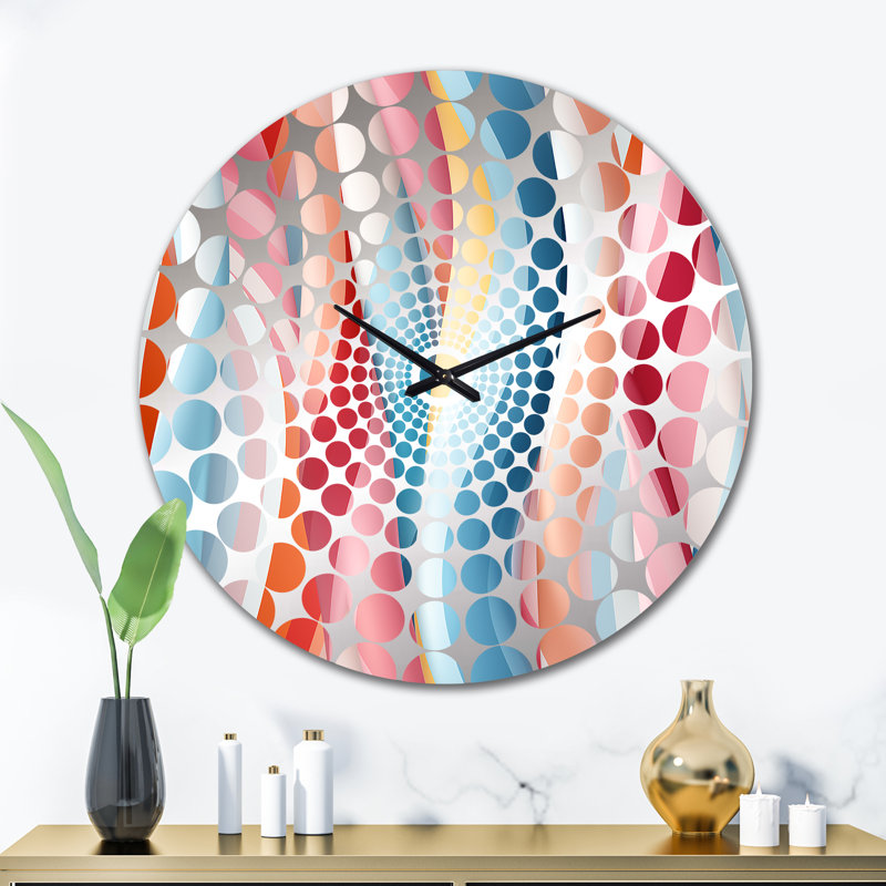Horloge murale rayée Pink Energetic, Grand