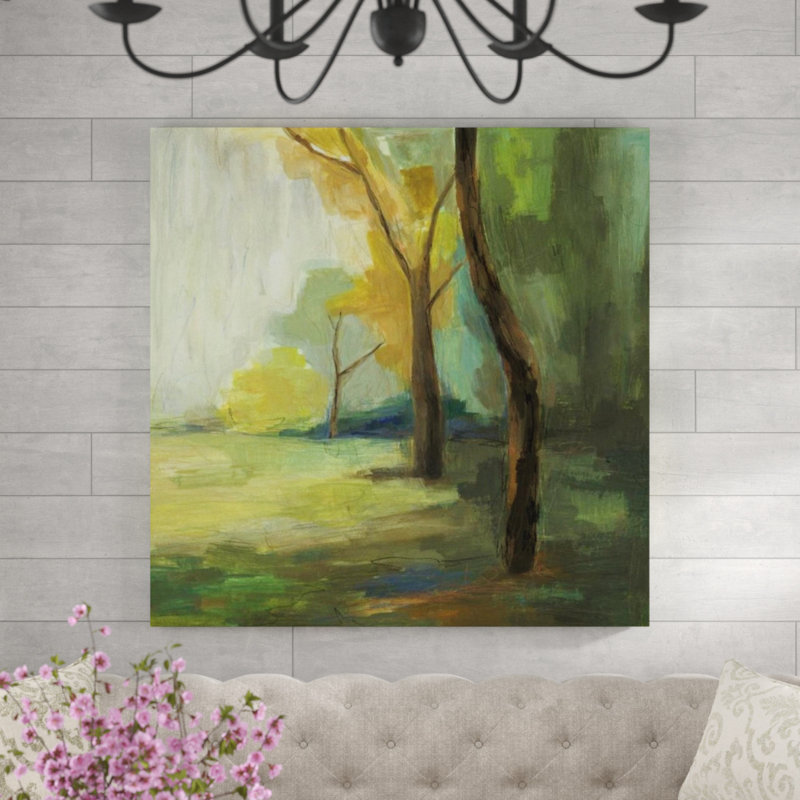 Après-midi forêt II par Elle Youngstrom - Peinture, H 47 po x l 47 po, Extérieur