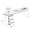 Bureau double caisson en noyer manufacturé avec tiroirs-160003953