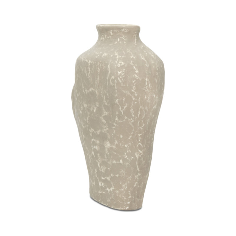 Vase, rond, écomix, silhouette moderne de forme libre, usage décoratif seulement, 11.25" H x 8" W x 5" D