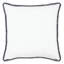 Housse de coussin carré en coton Vizcaya et insert en blanc Baldwin / saphir Carnac