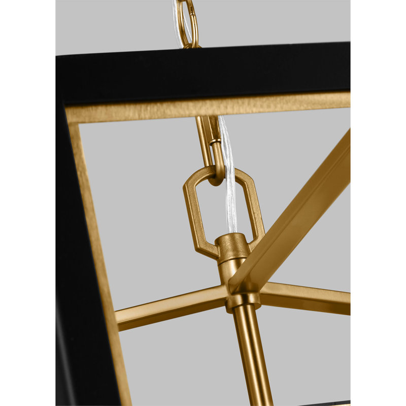 Curt 6 - Light Chandelier, Midnight Black/Burnished Brass
