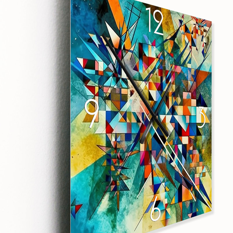 Autumn Jazz In The Afternoon Geometric Fusion - Modern Geometric Wall Clock, 40" H x 30" W x 1" D