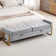 Drewes 66'' W Upholstered Storage Bench for Bedroom End of Bed King Size with Button-Tufted and Metal Gold Legs