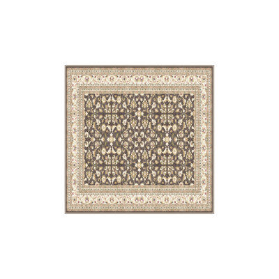 Tapis brun / beige en chenille / polyester tissé à la main Floresreyes