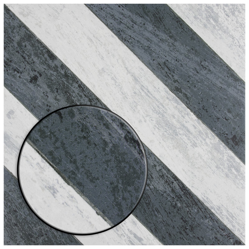 Cassis Sete 10" x 10" Porcelain Wall & Floor Tile, Black