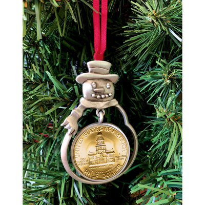Bicentennial Half Dollar Snowman Ornament