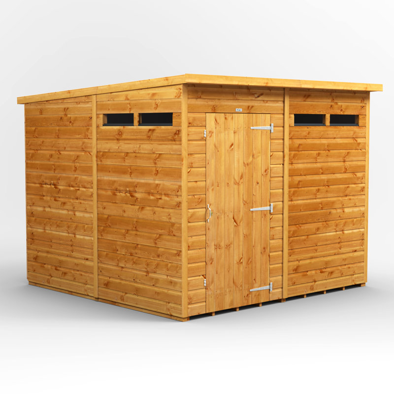 Powersheds 8 x 8ft Timber Tongue & Groove Pent Garden Shed Security Shed